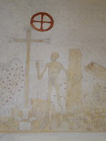 France, Ain, Le Plantay, Eglise, Peinture murale, Danse macabre, Un mort (2)
